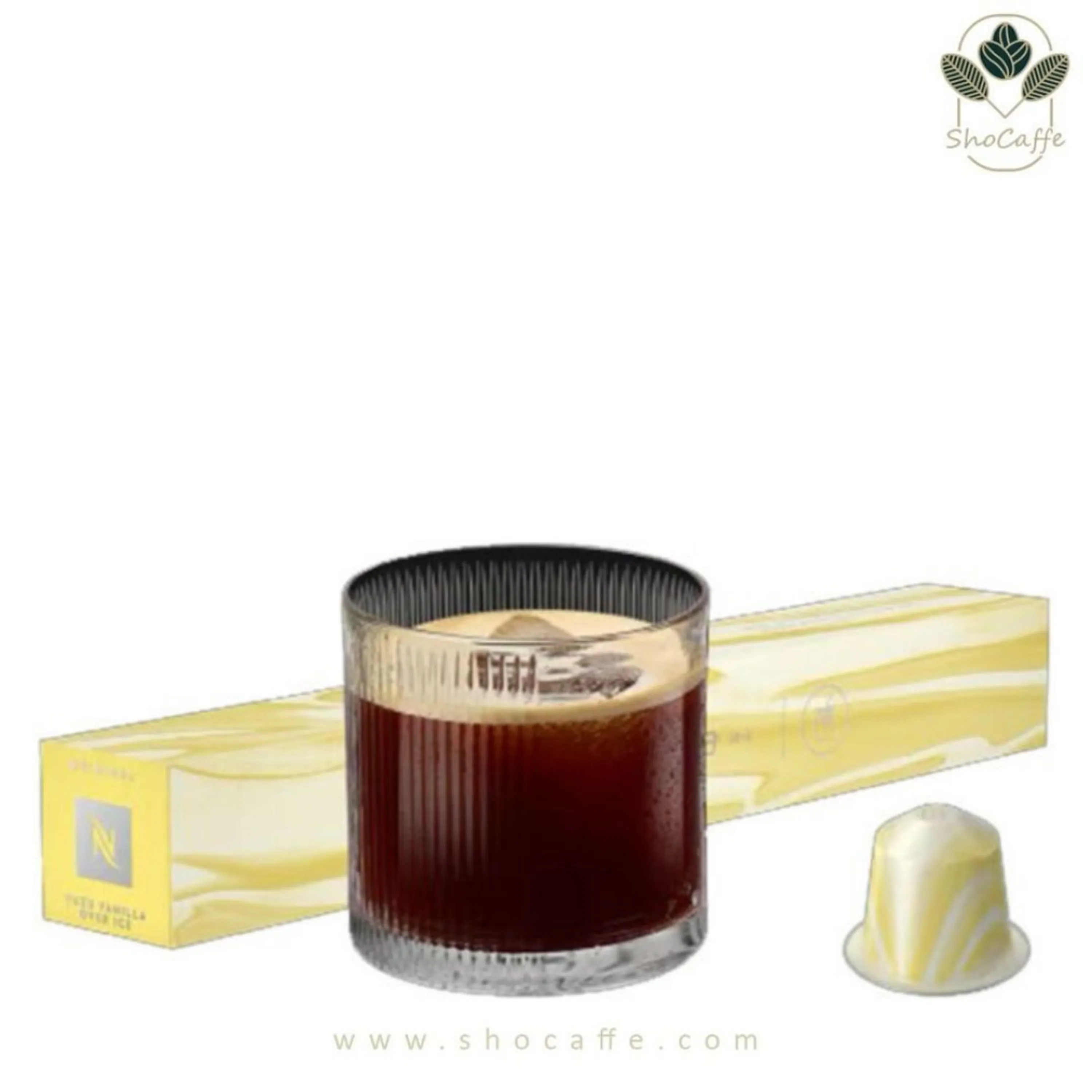 کپسول قهوه نسپرسو اورجینال لمیتد یوزو وانیل Limited Yuzu Vanilla flavour over ice